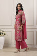 Pink Cotton Blend Straight Suit Set image number 4