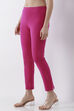 Blue Cotton Lycra Straight Pants image number 2