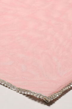 Blush Pink Polyester Flared Solid Dress image number 2