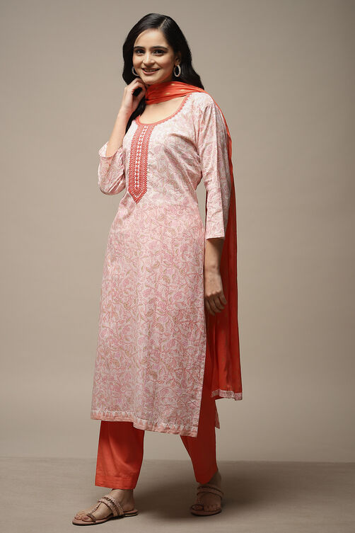 Gajri Cotton Woven Unstitched Suit Set image number 4