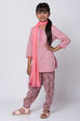 Peach Cotton Straight Kurta Salwar Suit Set image number 2