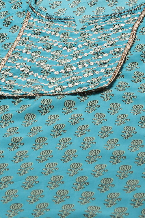 Teracota Poly Chiffon Straight Printed Kurta Palazzo Suit Set image number 1