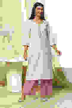 Dull Pink Solid Straight Palazzo image number 0