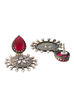 Oxidized And Maroon Earrings image number 3