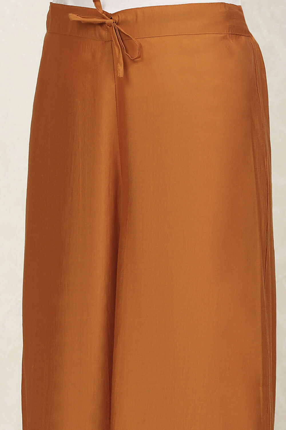 Orange Chanderi Unstitched Suit Set image number 3