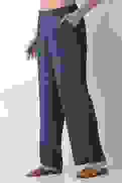 Teal Blue Viscose Blend Cargo Pants image number 2