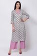 Sky Blue Straight Kurta Palazzo Suit Set image number 2