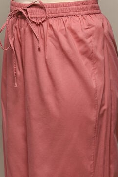 Pink Cotton Anarkali Suit Set image number 2