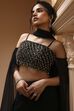 Black Art Silk Regular Lehenga Set image number 1