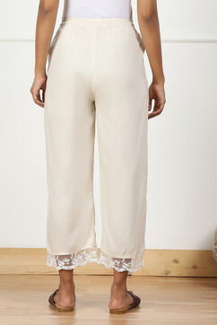 Cream Rayon Regular Solid Palazzo image number 5
