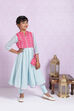 Sky Blue And Pink Cotton Anarkali Suit image number 2