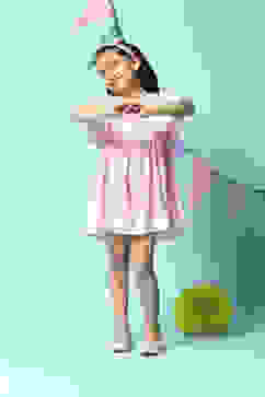 Pink Viscose Flared Dress image number 0