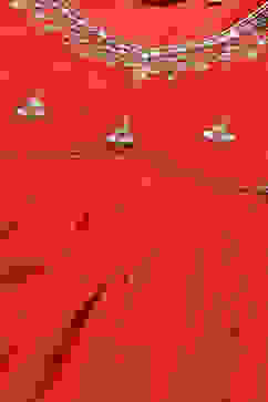 Red Cotton Flared Kurta Palazzo Suit Set image number 1