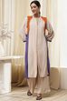 Beige Straight Printed Kurta Set image number 7