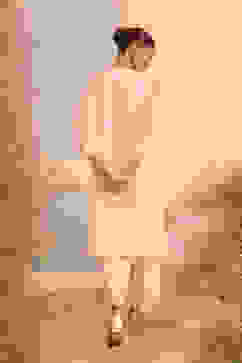 Off-White Chanderi Embroidered Straight Suit Set image number 4