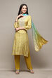 Mustard Muslin Digital Print Unstitched Suit Set image number 1