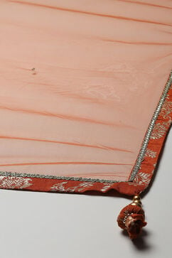 Rust Silk Blend Straight Yarndyed Kurta Palazzo Suit Set image number 3