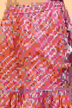 Aqua and Coral Cotton Printed Gathered Suit Set image number 2