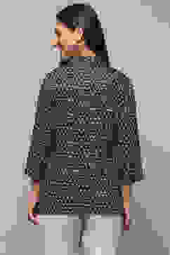 Charcoal Rayon Straight Jacket image number 4