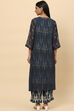 Indigo LIVA A Line Kurta image number 4