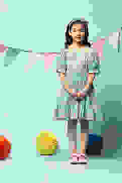 Multi-coloured Cotton Tiered Dress image number 5