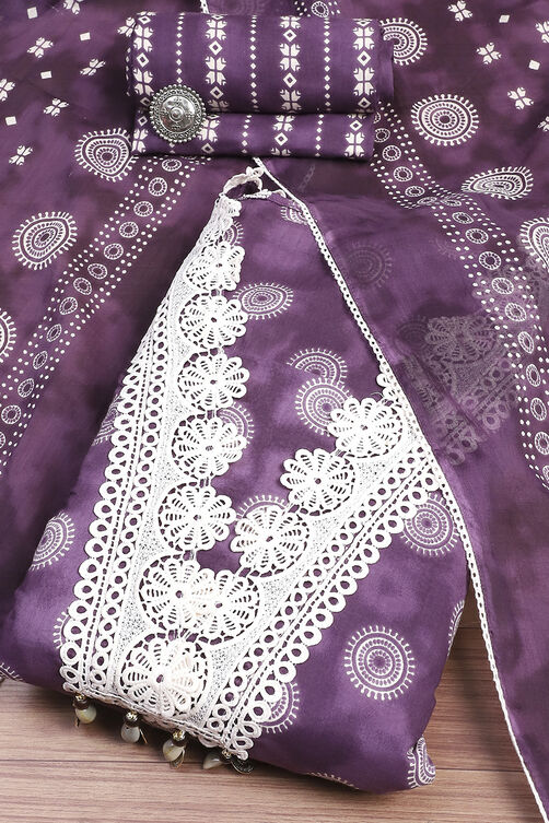 Indigo Cotton Unstitched Suit Set image number 0
