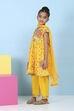 Yellow Cotton Printed Anarkali Suit Set image number 7