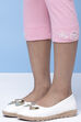 Pink Cotton Lycra Capris image number 1