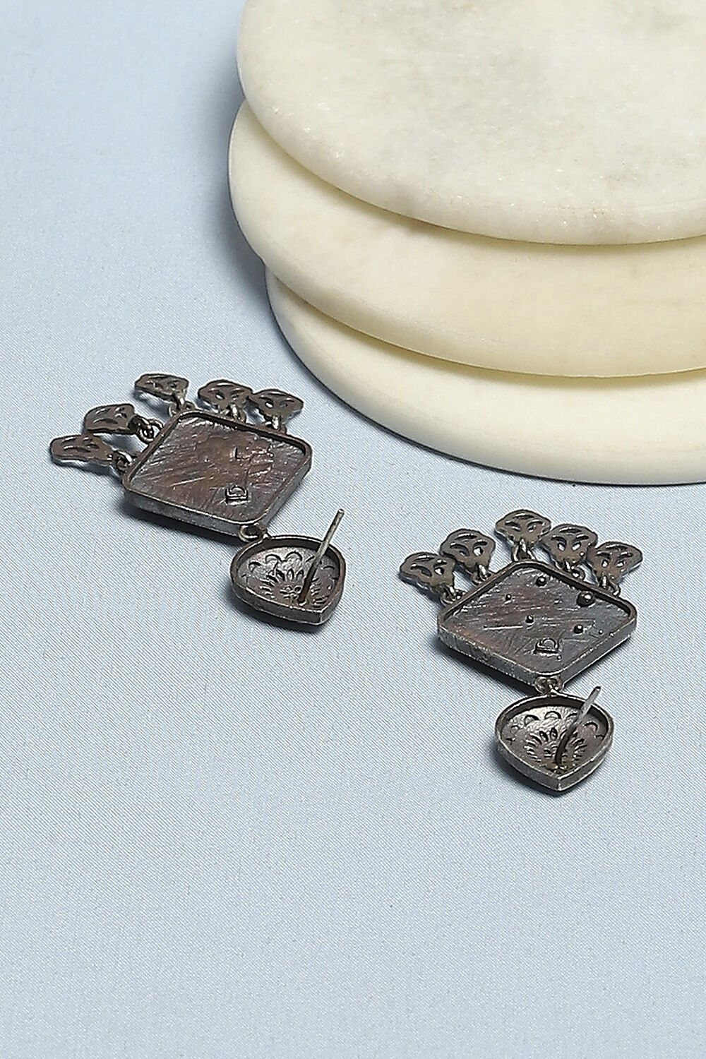 Green Brass Danglers image number 2