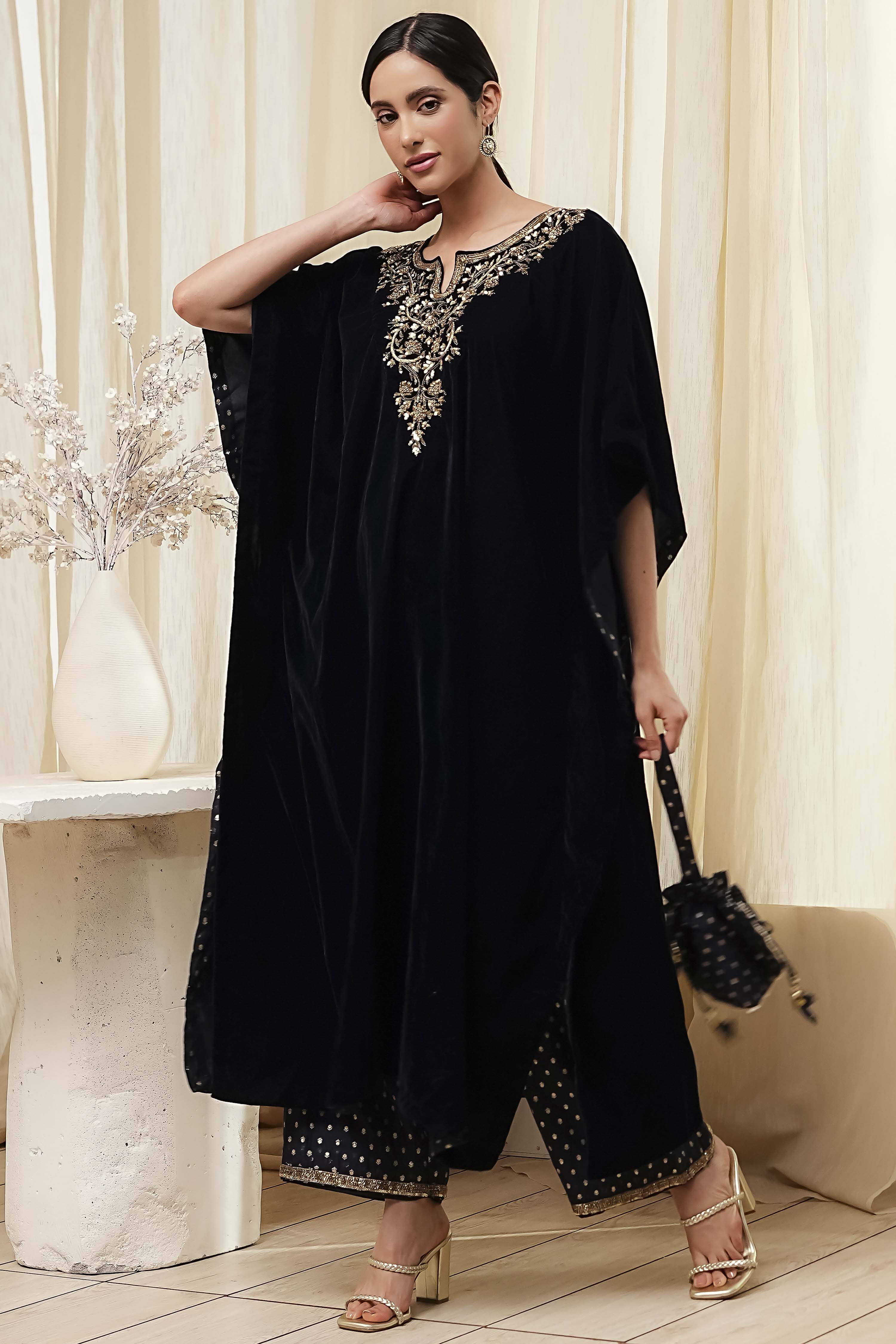 Blue Art Silk A-Line Kurta Palazzo Suit Set image number 4