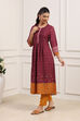 Navy Berry Rayon Flared 2 Piece Set image number 3