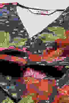 Black Cotton Blend A-Line Printed Dress image number 1