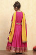 Pink Polyester Yarndyed Fitted Lehenga Set image number 4