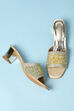 Gold Embellished Sandals image number 2