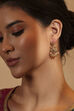 Green Gold Plated Drop Earrings image number 1