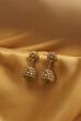 Green Gold-Plated Brass Studded Jhumkas image number 0