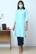 Peach Cotton Flax Kurta image number 3
