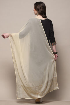 Off White Polyester Printed Dupatta image number 2