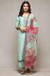 Sea Green Poly Viscose A-Line Kurta Palazzo Suit Set image number 7