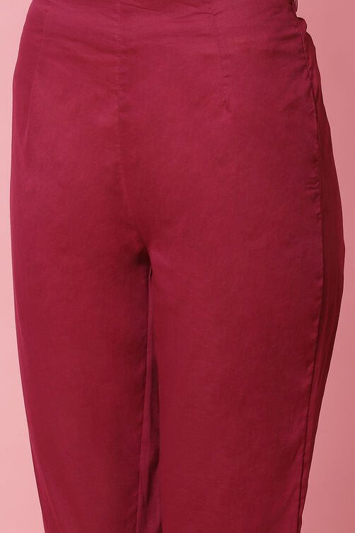 Fuchsia Cotton Straight Suit With Reversible Dupatta image number 2