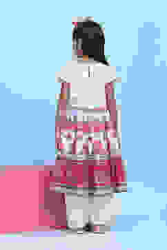 White Cotton Printed Tiered Suit Set image number 4