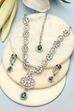 Emerald Green Brass Necklace Set image number 0