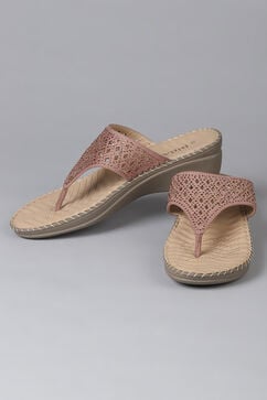 Nude Synthetic Suede Sandals image number 0
