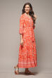 Orange Rayon Tiered Dress image number 4