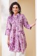 Purple Cotton Printed A-Line Kurta image number 6