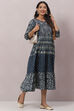 Indigo Cotton Flared Dress image number 5