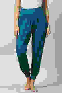 Teal Viscose Relaxed Joggers image number 0