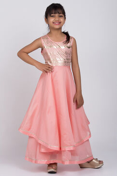 Peach Poly Modal Flared Gown image number 3