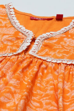 Orange Cambric Gathered Suit Set image number 1