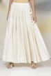 Off White Cotton Flared Skirt image number 2